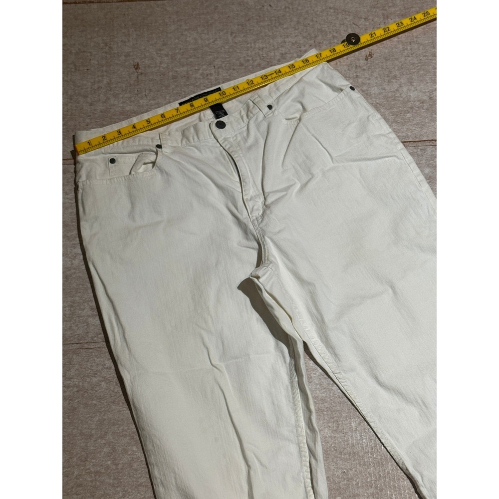 Chico's White Stretch Jeans Women's Size 3.5 US 14 Straight Leg Cotton Blend GUC - Picture 5 of 7